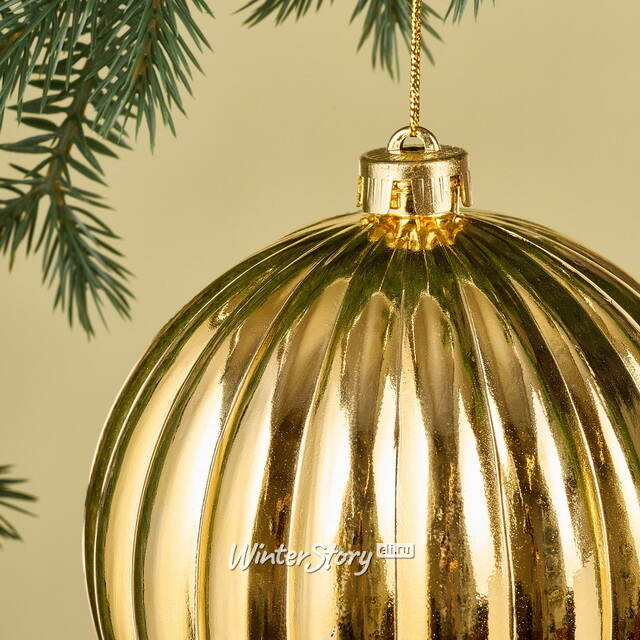 Елочный шар Volistra 15 см золотой, пластик Winter Deco