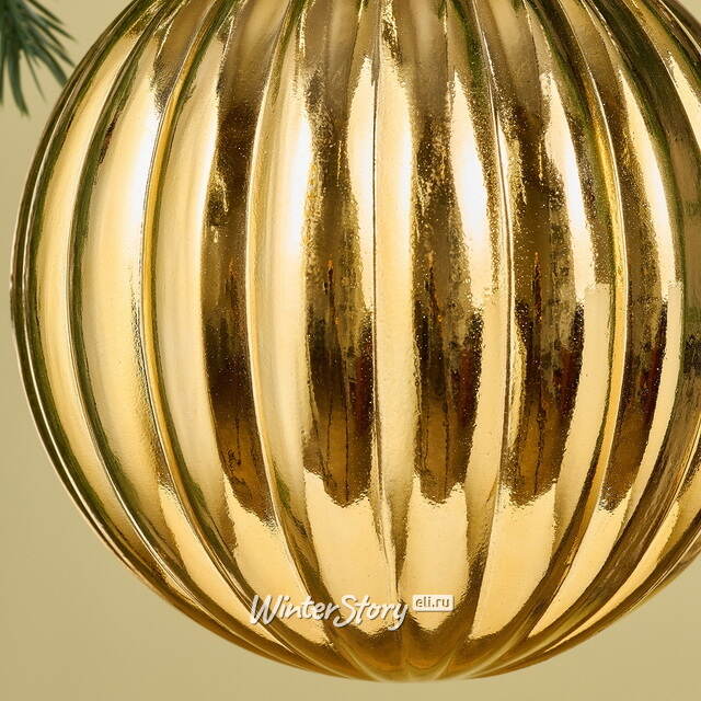 Елочный шар Volistra 15 см золотой, пластик Winter Deco