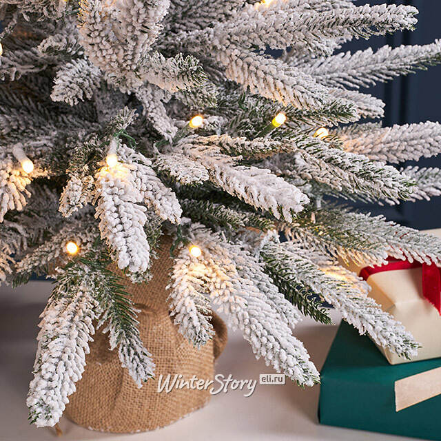 Елка настольная 60 см Вальделиз, заснеженная 60 см, 50 LED ламп, контроллер, на батарейках, ЛИТАЯ 100% Winter Deco