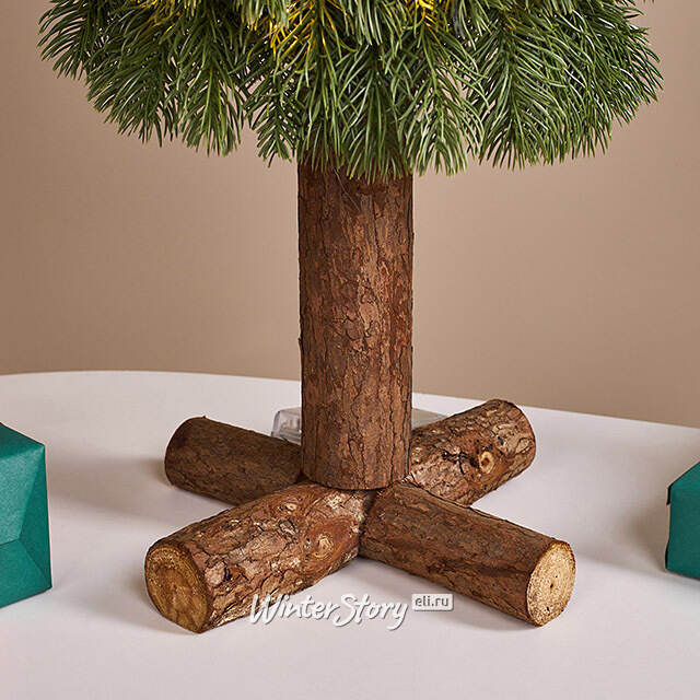 Елка настольная с гирляндой 70 см Дриада,40 теплых белых LED ламп, контроллер, на батарейках, ЛИТАЯ 100% Winter Deco