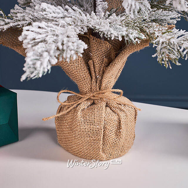 Елка настольная 50 см Айси, в мешочке, заснеженная, ЛИТАЯ 100% Winter Deco