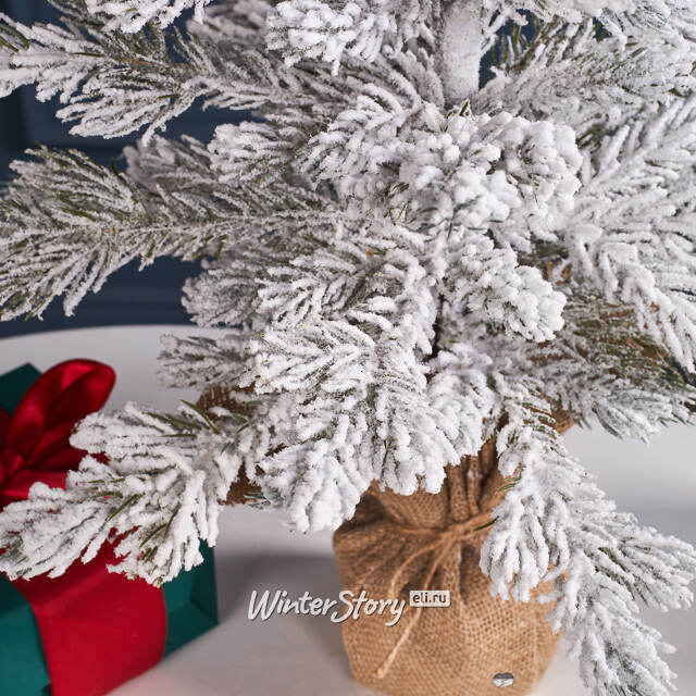 Елка настольная 50 см Айси, в мешочке, заснеженная, ЛИТАЯ 100% Winter Deco