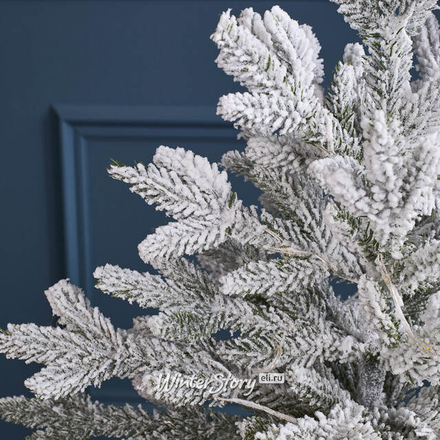 Елка настольная с гирляндой 55 см Сноу Шарм, заснеженная, 80 теплых белых LED ламп, на батарейках, ЛИТАЯ 100% Winter Deco