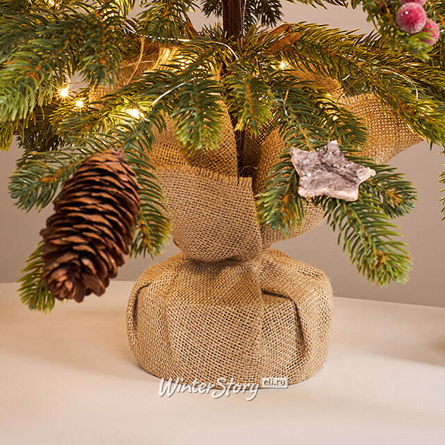 Елка настольная с лампочками 70 см Форест Бьюти, 100 теплых белых LED ламп, контроллер, ЛИТАЯ 100% Winter Deco