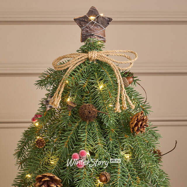 Елка настольная с гирляндой Грэйс 55 см, 80 теплых белых LED ламп, контроллер, на батарейках, ЛИТАЯ 100% Winter Deco