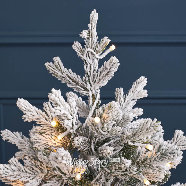 Елка настольная с гирляндой 45 см Вербье, заснеженная, 30 LED ламп, контроллер, на батарейках, ЛИТАЯ 100% Winter Deco