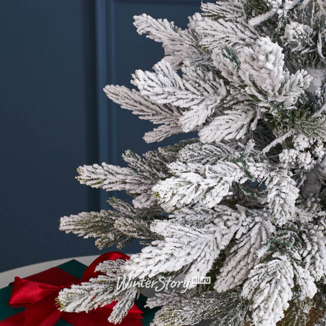 Елка настольная с гирляндой 45 см Вербье, заснеженная, 30 LED ламп, контроллер, на батарейках, ЛИТАЯ 100% Winter Deco