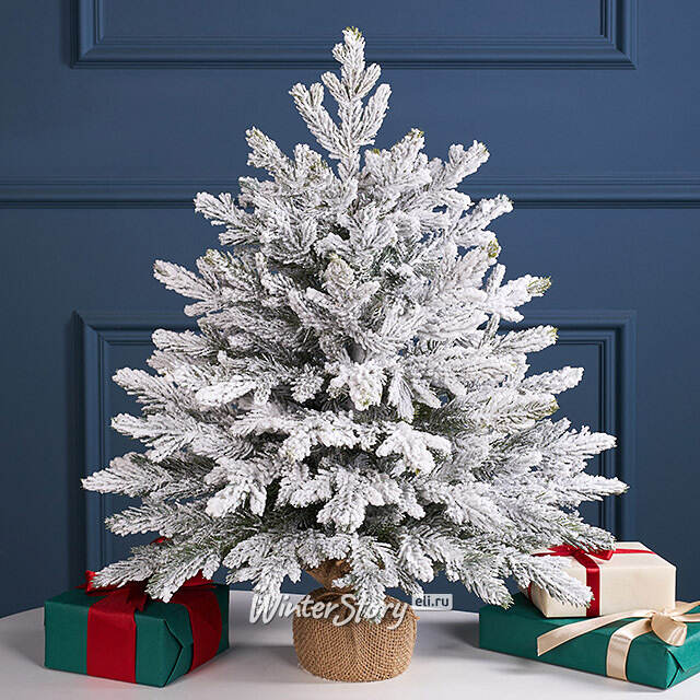 Елка настольная 60 см Вербье, заснеженная, ЛИТАЯ 100% Winter Deco