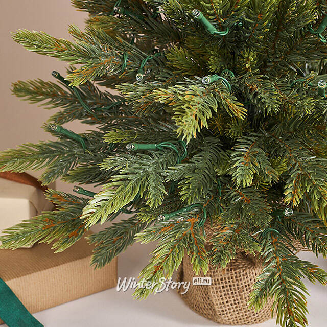 Елка настольная с гирляндой 45 см Вербье, 30 теплых белых LED ламп, контроллер, на батарейках, ЛИТАЯ 100% Winter Deco