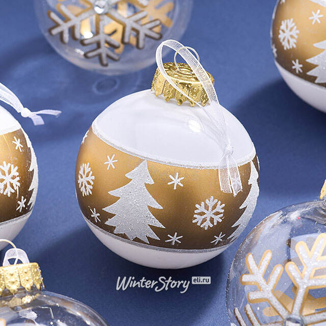 Елочные ПЭТ шары Eterna: Winterglow Sonata 8 см, 6 шт Winter Deco