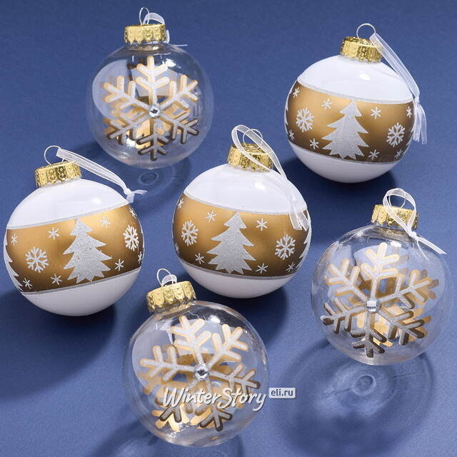 Елочные ПЭТ шары Eterna: Winterglow Sonata 8 см, 6 шт Winter Deco