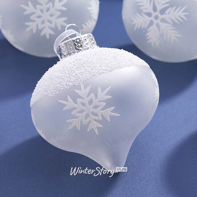 Елочные ПЭТ шары Eterna: Dance of Snow Charms 8 см, 6 шт Winter Deco