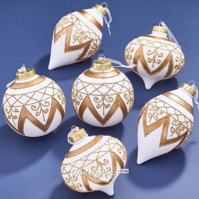 Елочные ПЭТ шары Eterna: Crown of Aetheria 10 см, 6 шт Winter Deco