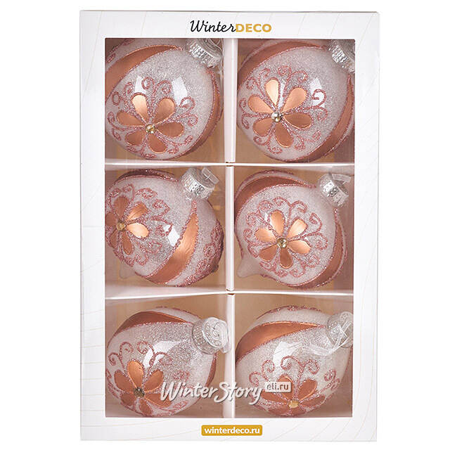 Елочные ПЭТ шары Eterna: Everfrost Garden 10 см, 6 шт Winter Deco