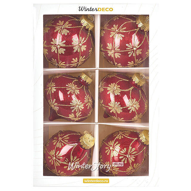 Елочные ПЭТ шары Eterna: Heart of Nivalis 10 см, 6 шт Winter Deco