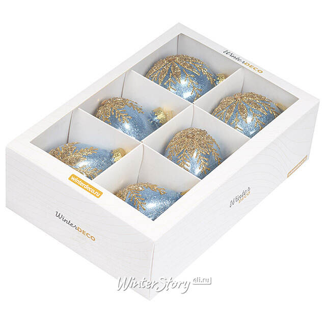 Елочные ПЭТ шары Eterna: Zaffre Snowlace 10 см, 6 шт Winter Deco