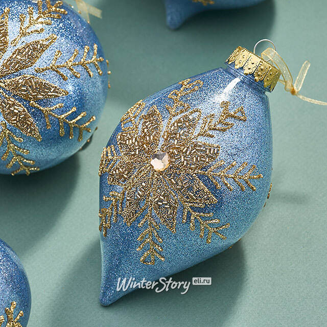 Елочные ПЭТ шары Eterna: Zaffre Snowlace 10 см, 6 шт Winter Deco