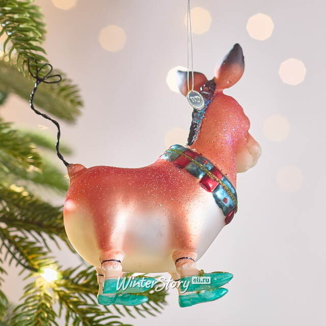 Елочная игрушка Ослик Вэнни - Anjera 12 см в подарочной коробке, стекло Winter Deco