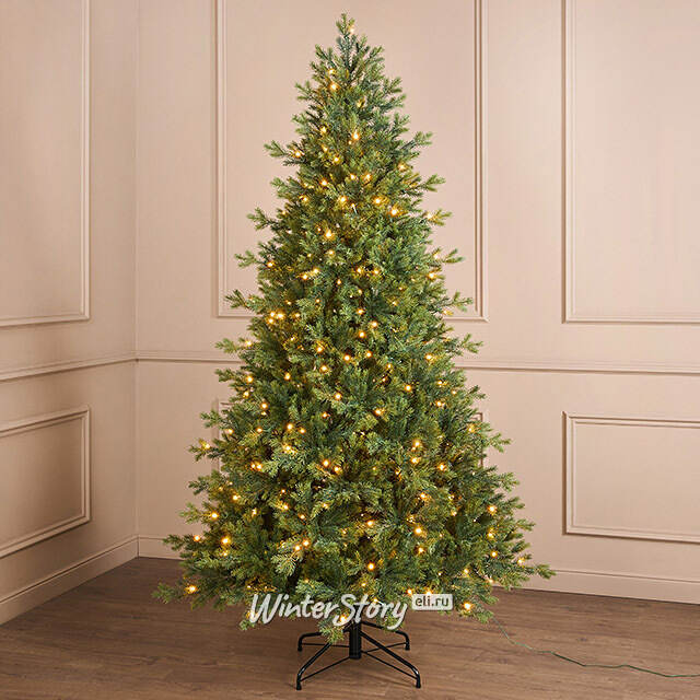 Искусственная елка с лампочками Можжевеловая 240 см, 510 теплых белых ламп, ЛИТАЯ 100% Winter Deco