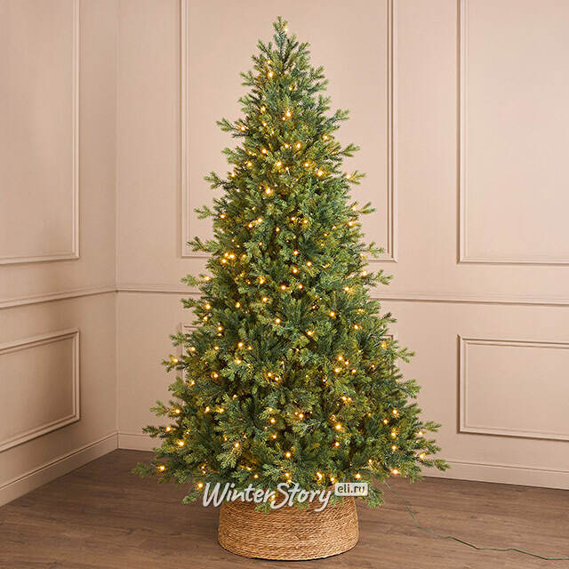Искусственная елка с лампочками Можжевеловая 240 см, 510 теплых белых ламп, ЛИТАЯ 100% Winter Deco