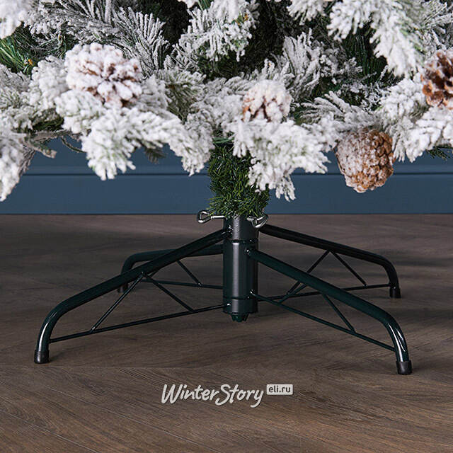 Искусственная елка с лампочками Кедровая заснеженная 240 см, 450 теплых белых LED ламп, ЛИТАЯ + ПВХ Winter Deco