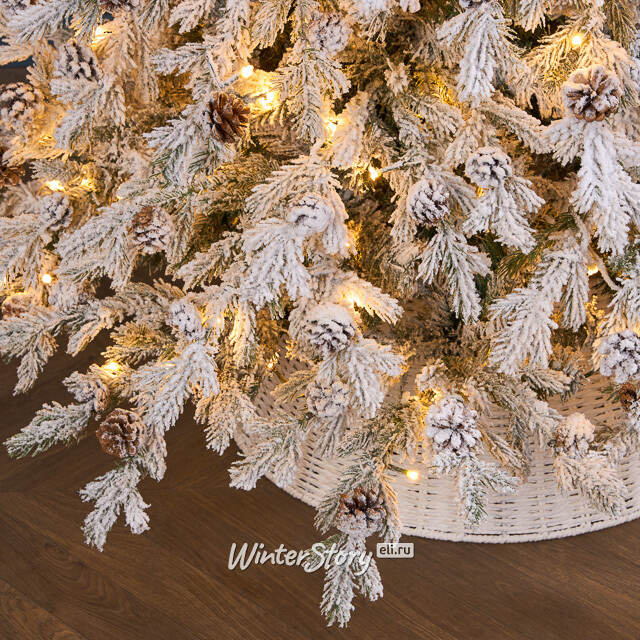 Искусственная елка с лампочками Кедровая заснеженная 240 см, 450 теплых белых LED ламп, ЛИТАЯ + ПВХ Winter Deco