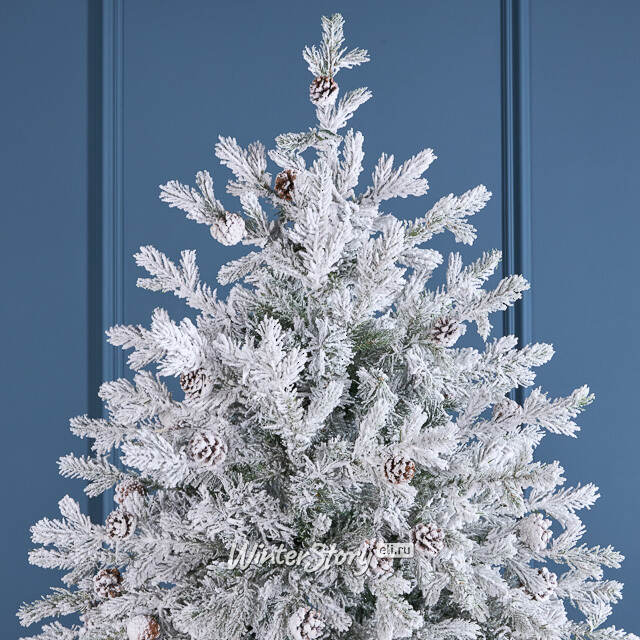 Искусственная елка с лампочками Кедровая заснеженная 240 см, 450 теплых белых LED ламп, ЛИТАЯ + ПВХ Winter Deco
