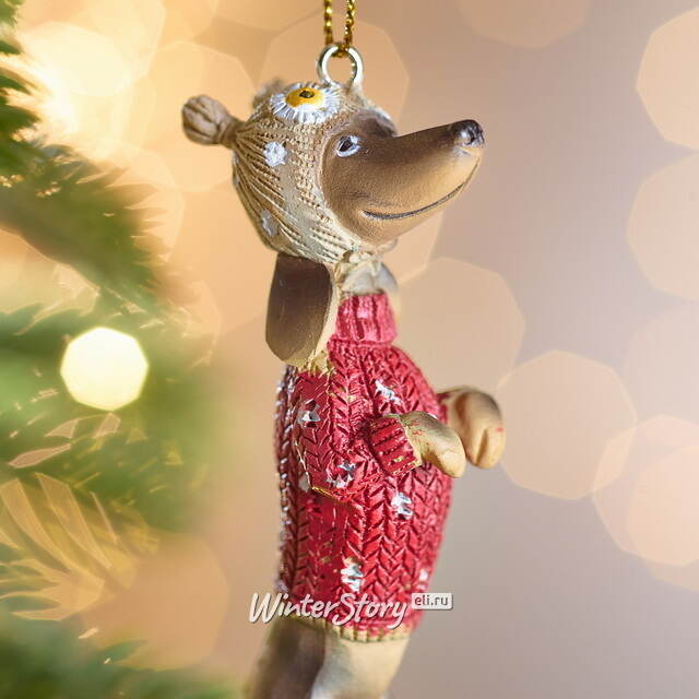 Елочная игрушка Такса Ларри 10 см Winter Deco