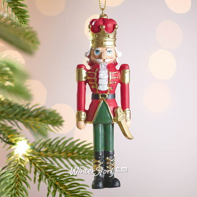 Елочная игрушка Щелкунчик из Страны Сладостей 13 см, красный Winter Deco