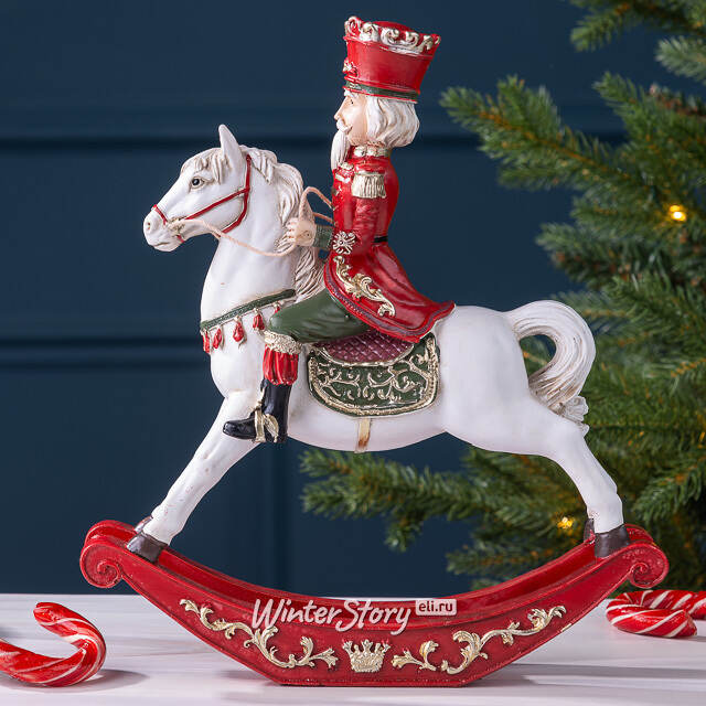 Декоративная фигурка Щелкунчик Гофмана на лошадке-качалке 25 см Winter Deco