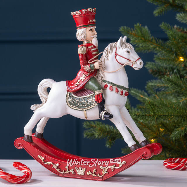 Декоративная фигурка Щелкунчик Гофмана на лошадке-качалке 25 см Winter Deco