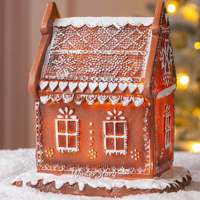 Пряничный Домик с подсветкой Ginger Wonders 17 см Winter Deco