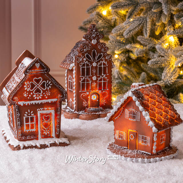 Пряничный Домик с подсветкой Ginger Wonders 20 см Winter Deco