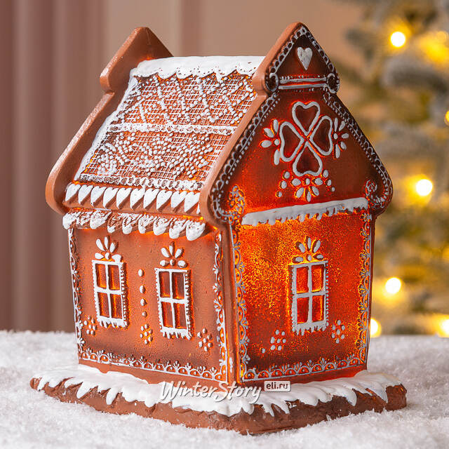 Пряничный Домик с подсветкой Ginger Wonders 17 см Winter Deco