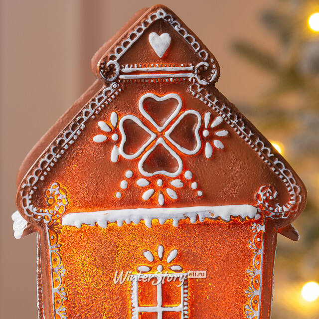 Пряничный Домик с подсветкой Ginger Wonders 17 см Winter Deco