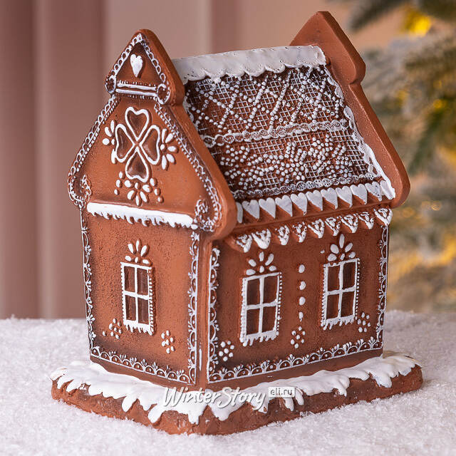 Пряничный Домик с подсветкой Ginger Wonders 17 см Winter Deco