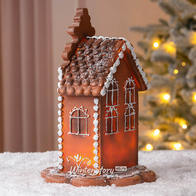 Пряничный Домик с подсветкой Ginger Wonders 20 см Winter Deco