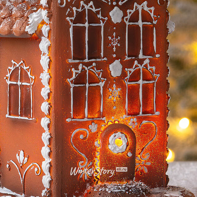 Пряничный Домик с подсветкой Ginger Wonders 20 см Winter Deco
