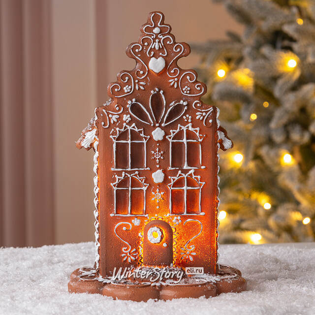 Пряничный Домик с подсветкой Ginger Wonders 20 см Winter Deco