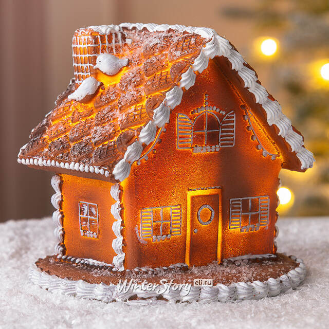 Пряничный Домик с подсветкой Ginger Wonders 13 см Winter Deco