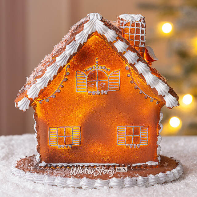 Пряничный Домик с подсветкой Ginger Wonders 13 см Winter Deco