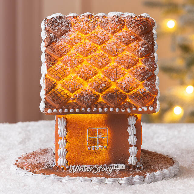 Пряничный Домик с подсветкой Ginger Wonders 13 см Winter Deco