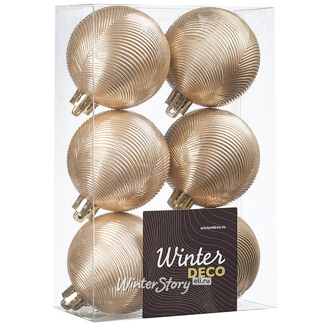 Елочные шары Victorian Glow - Pearl Charm 6 см, 6 шт, пластиковые Winter Deco