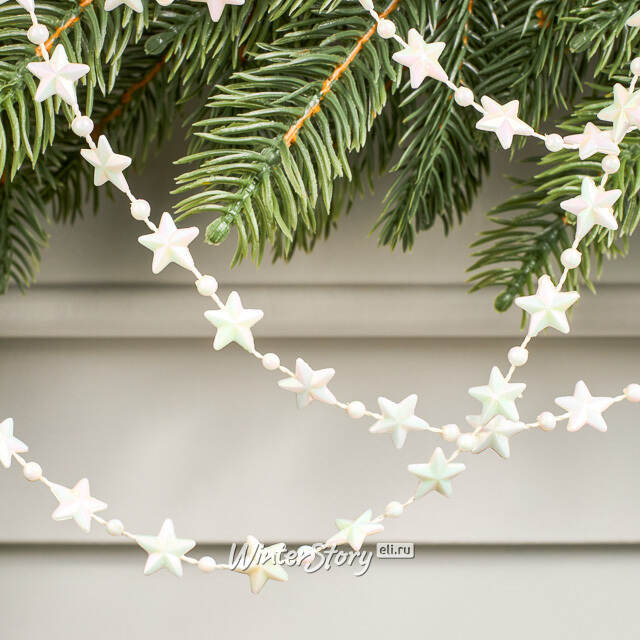 Бусы на елку Звезды Celestial Gleam 270 см белые, пластиковые  Winter Deco