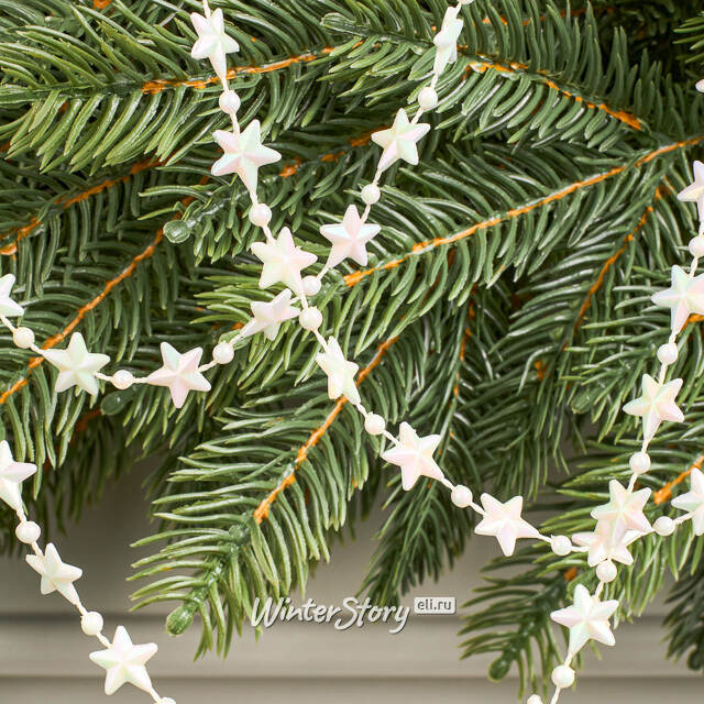 Бусы на елку Звезды Celestial Gleam 270 см белые, пластиковые  Winter Deco