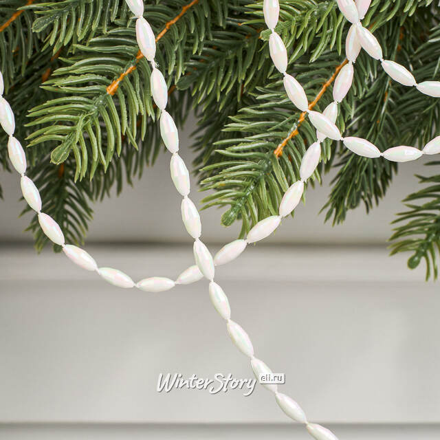 Бусы на елку Сияние 270 см белые, пластиковые Winter Deco