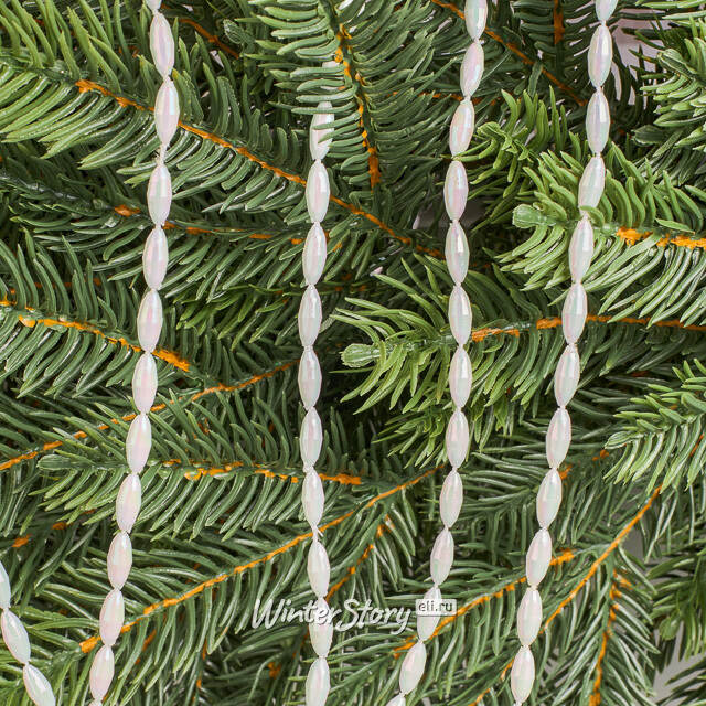 Бусы на елку Сияние 270 см белые, пластиковые Winter Deco