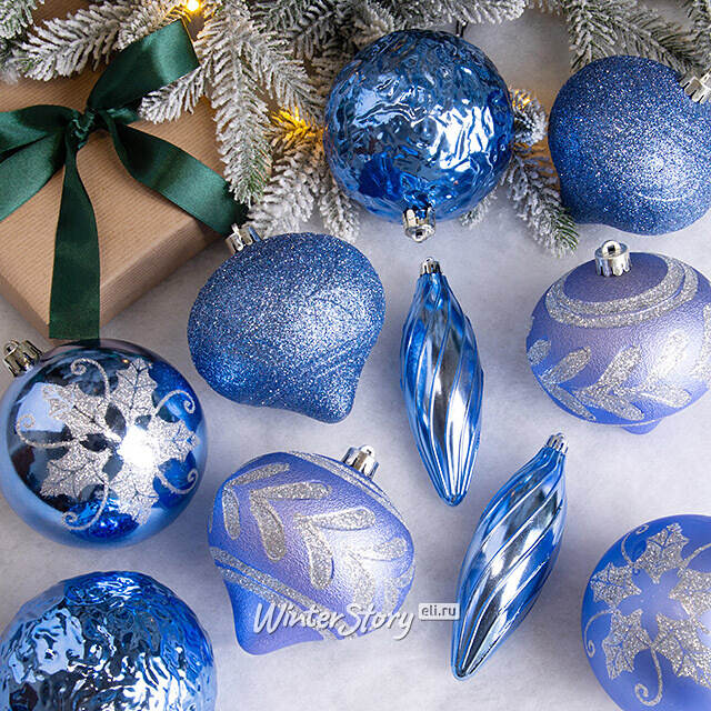 Елочные игрушки Chateau Collections - Blue Splendor 10 см, 10 шт, пластик Winter Deco
