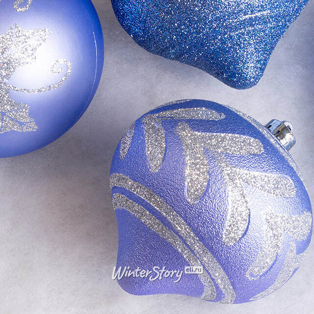 Елочные игрушки Chateau Collections - Blue Splendor 10 см, 10 шт, пластик Winter Deco