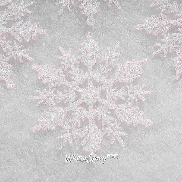Елочная игрушка Снежинка Symphony 10 см перламутрово-белая, 12 шт Winter Deco